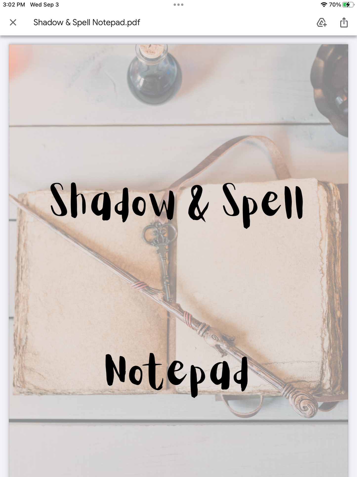Shadow & Spell Notes – Enchanted Digital Writing Pad