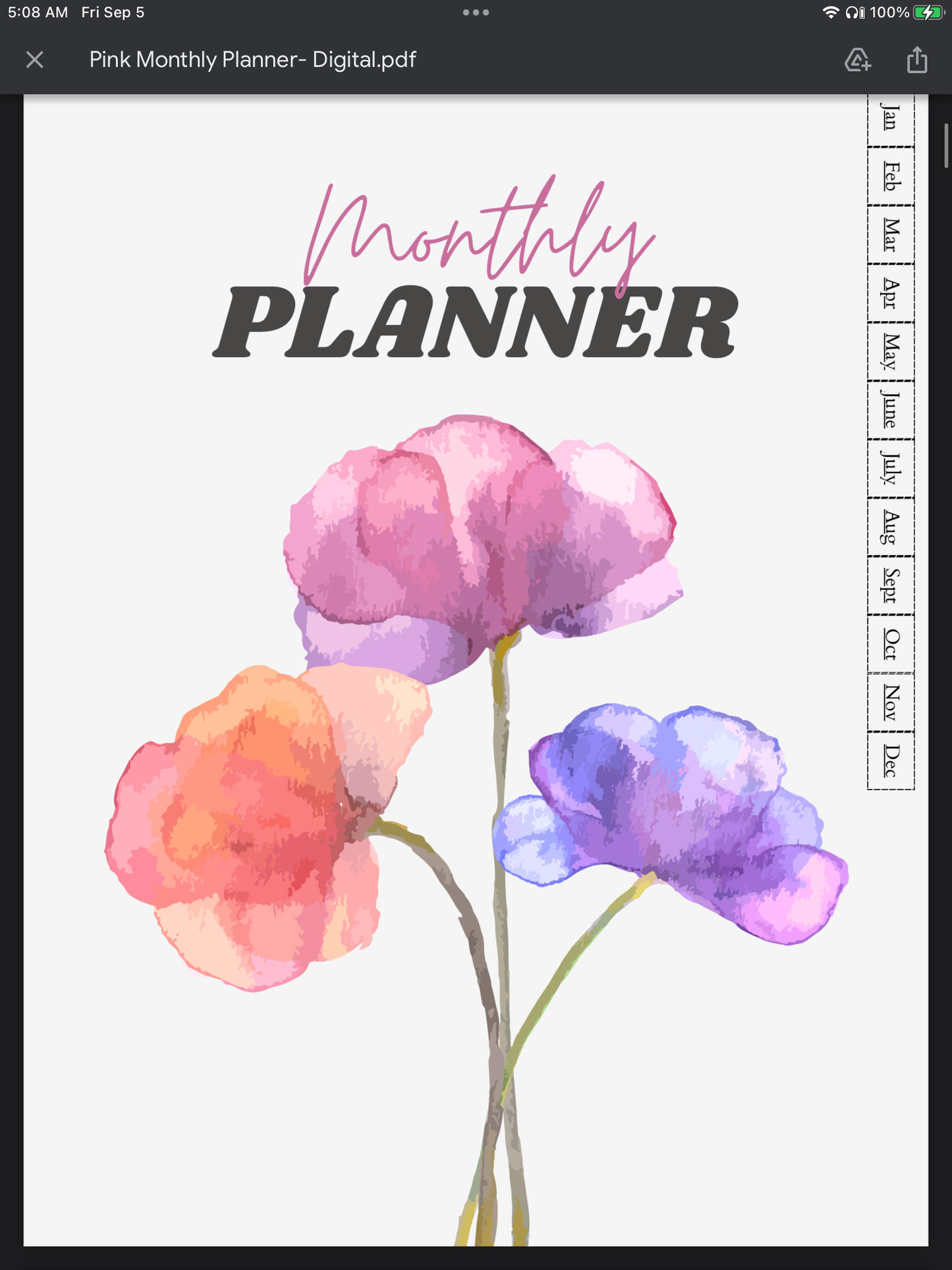 One Month at a Time – Digital Monthly Planner
