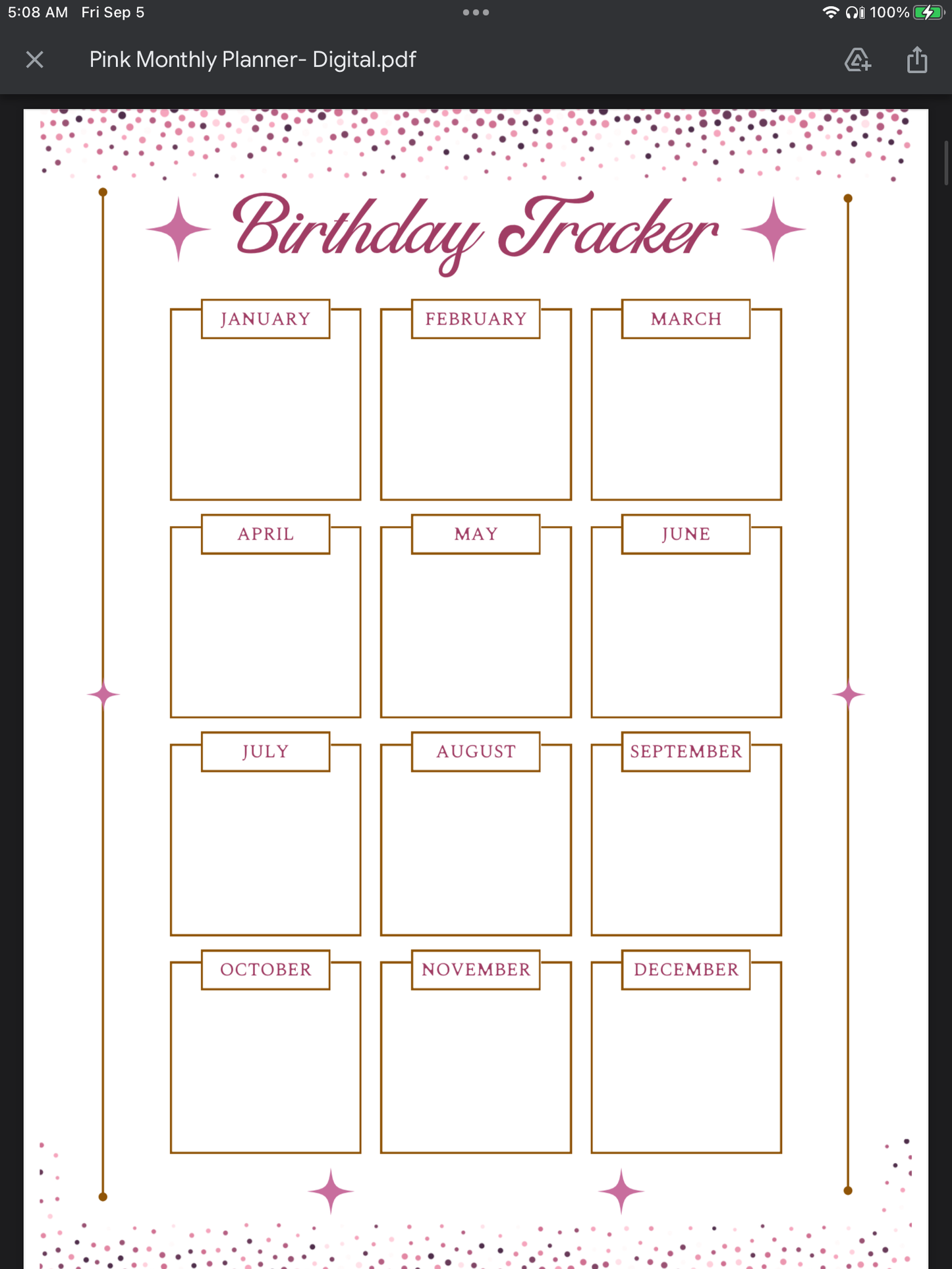 One Month at a Time – Digital Monthly Planner