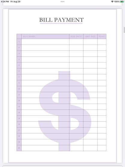 Lilac Haze Weekly Planner