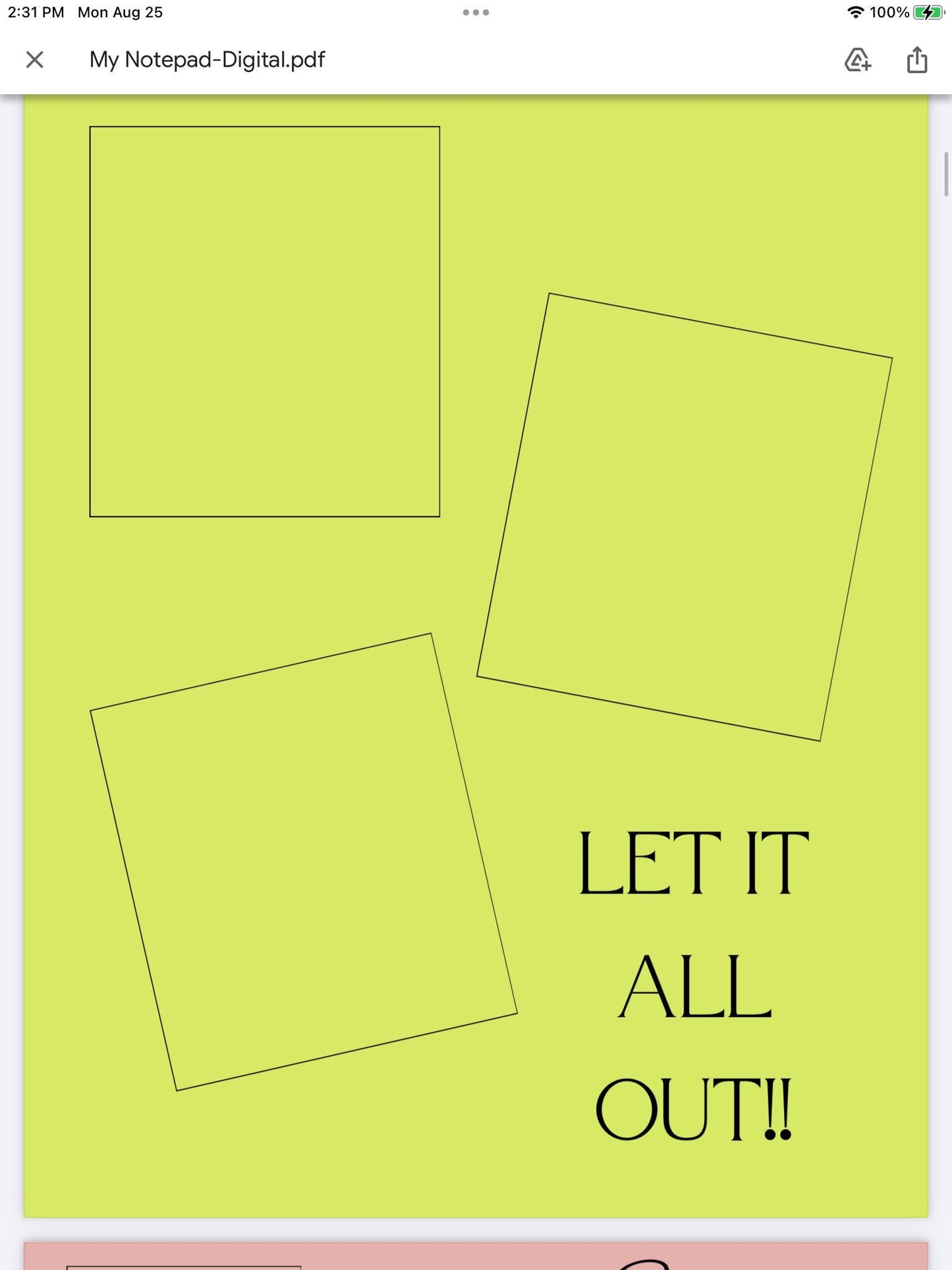 Sticky Thoughts Notepad | Digital Download & Printable Notes Pages