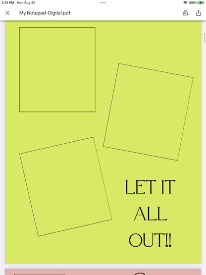 Sticky Thoughts Notepad | Digital Download & Printable Notes Pages
