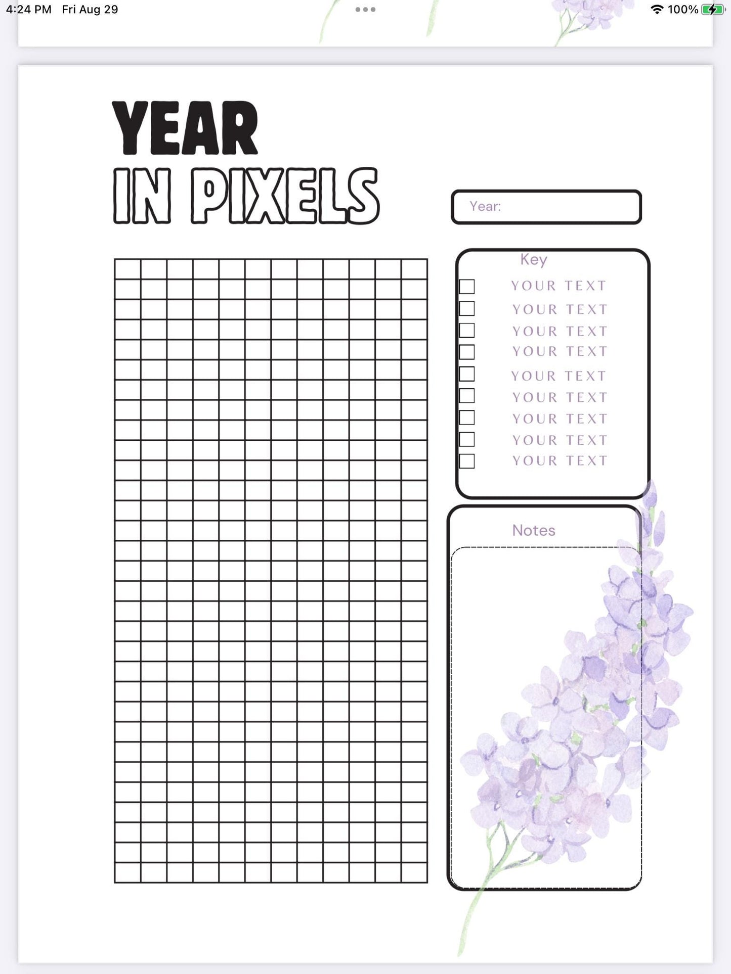 Lilac Haze Weekly Planner