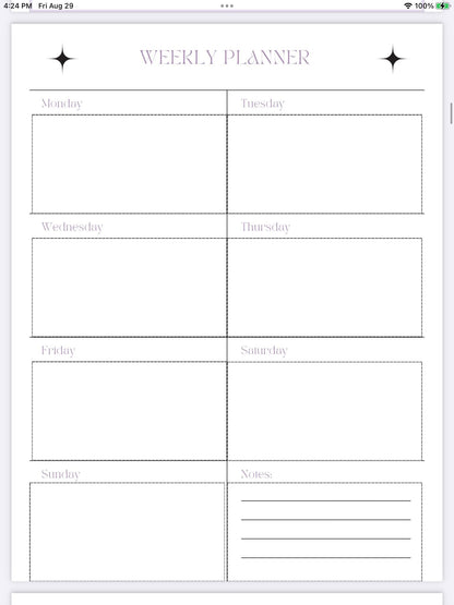 Lilac Haze Weekly Planner