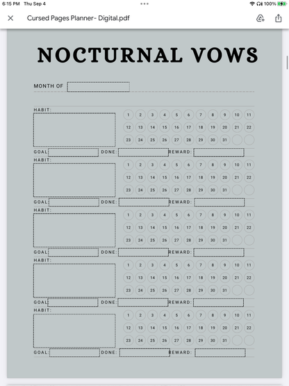 Cursed Pages Dark Academia Planner – Gothic Aesthetic Journal for Writers, Students & Dreamers