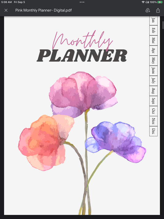 One Month at a Time – Digital Monthly Planner