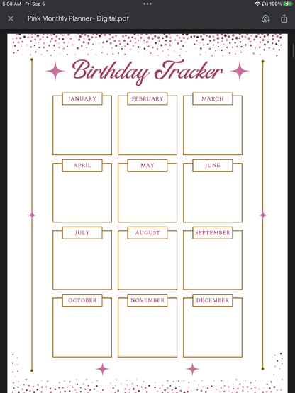 One Month at a Time – Digital Monthly Planner