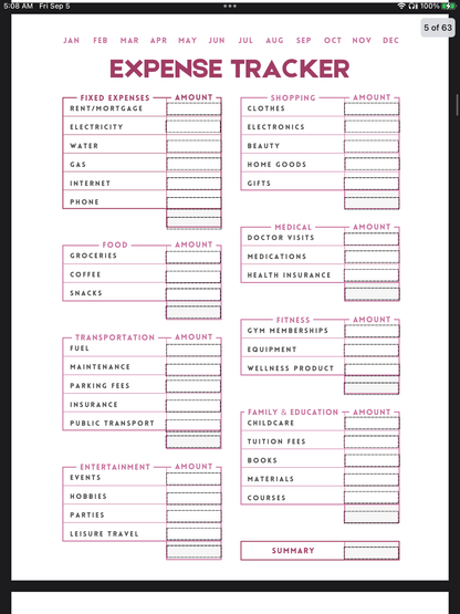 One Month at a Time – Digital Monthly Planner