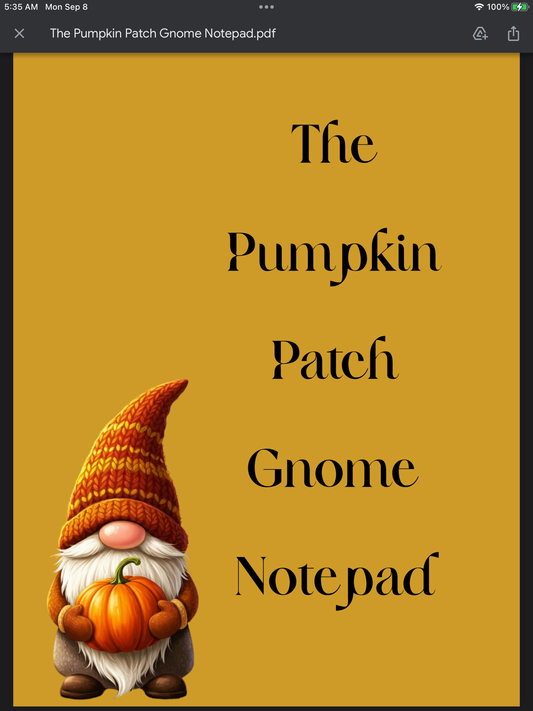Pumpkin Patch Gnome Notepad – Cute Fall Gnome Stationery for Notes & Lists