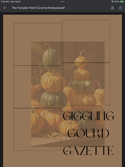 Pumpkin Patch Gnome Notepad – Cute Fall Gnome Stationery for Notes & Lists