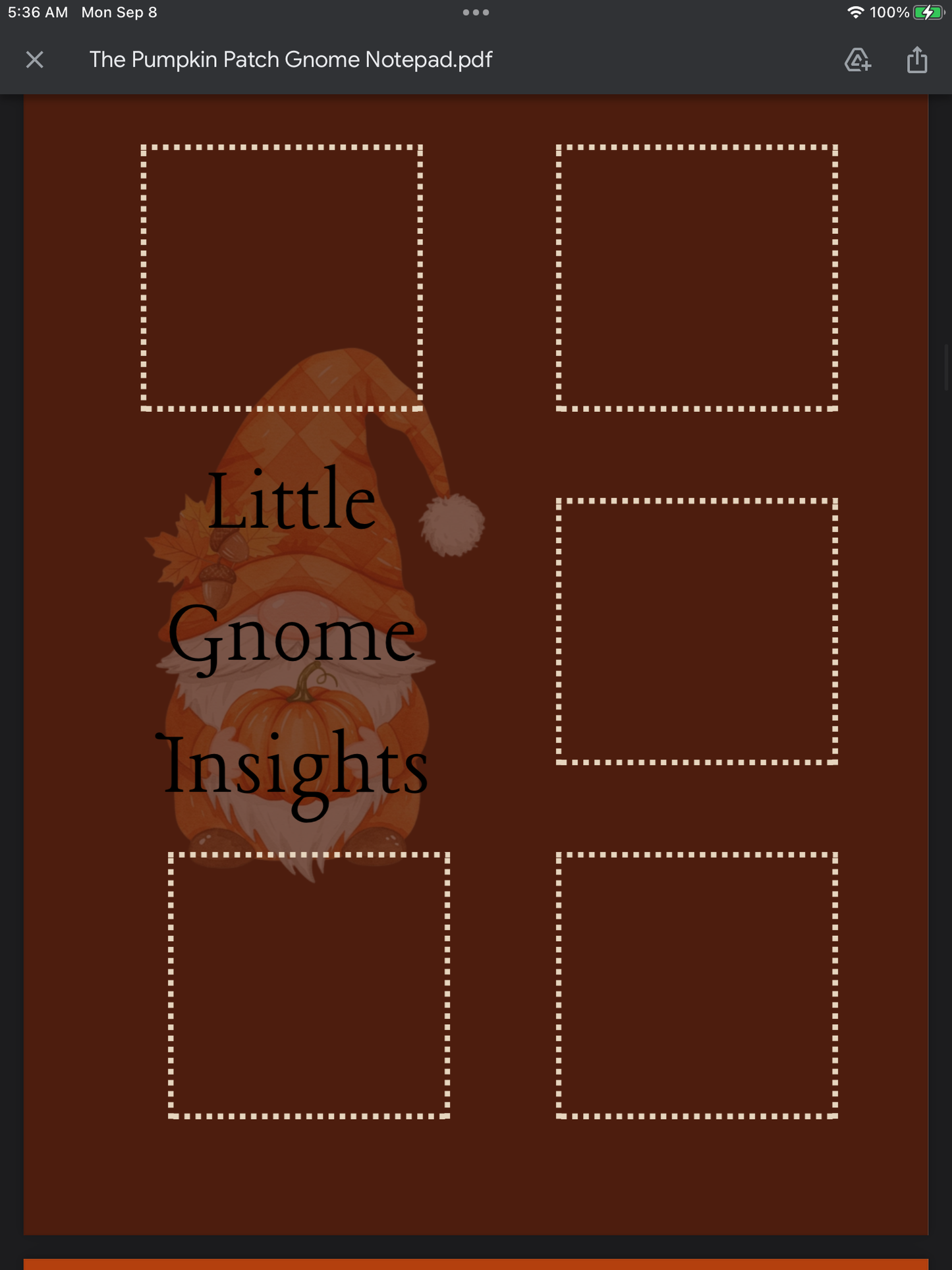 Pumpkin Patch Gnome Notepad – Cute Fall Gnome Stationery for Notes & Lists