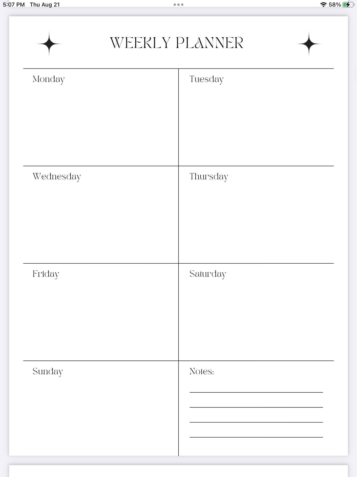 Organize Your Life Weekly Planner